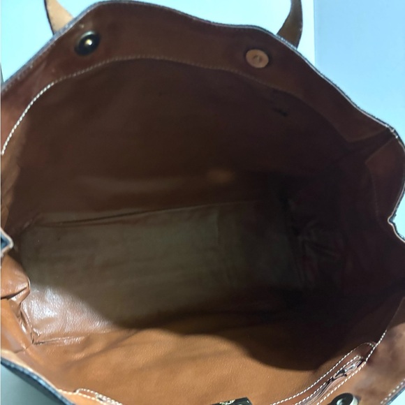 Valentino vintage Black and Brown Tote signature print canvas shoulder Bag - Picture 5 of 7